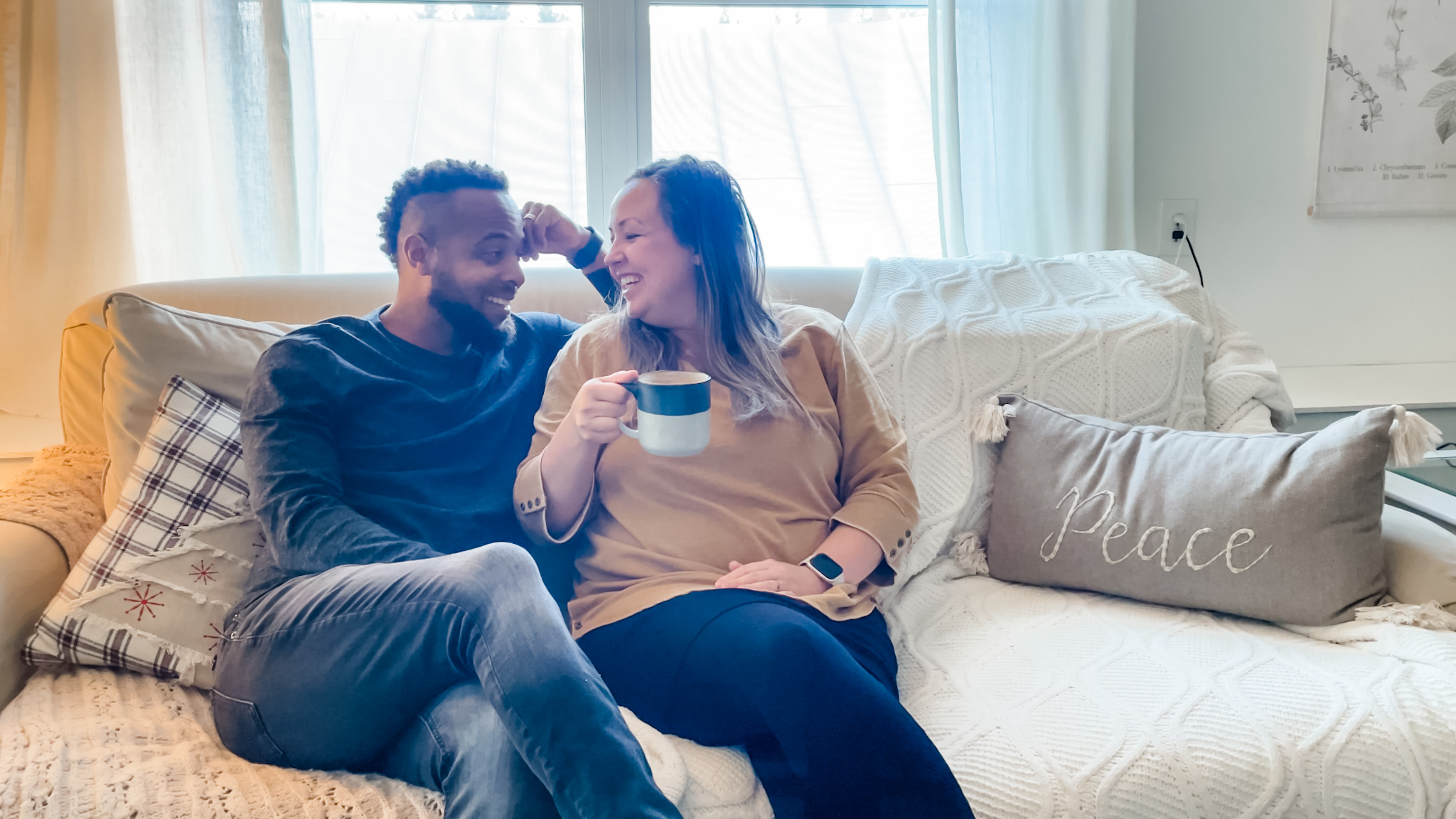 Sitting in the couch in Peace - we found home